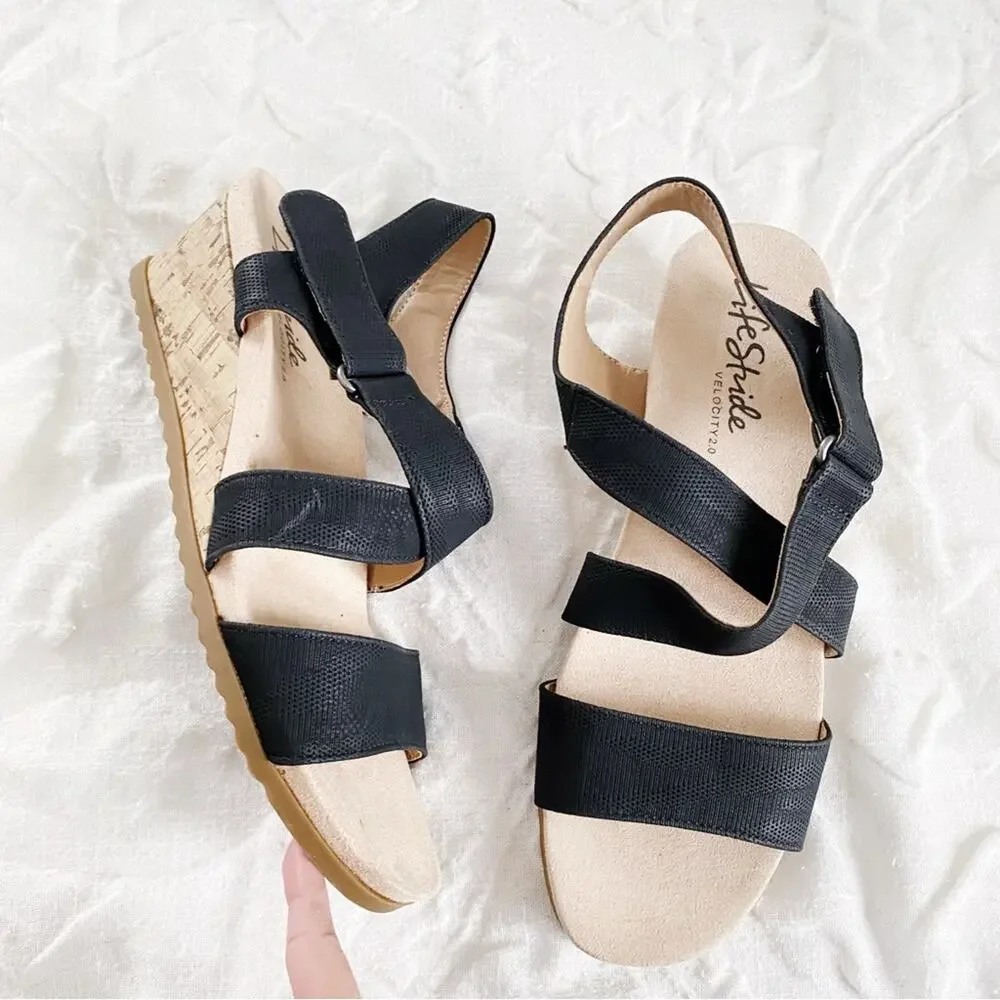 BOGO Life Stride Sincere Wedge Sandal Size 10W New